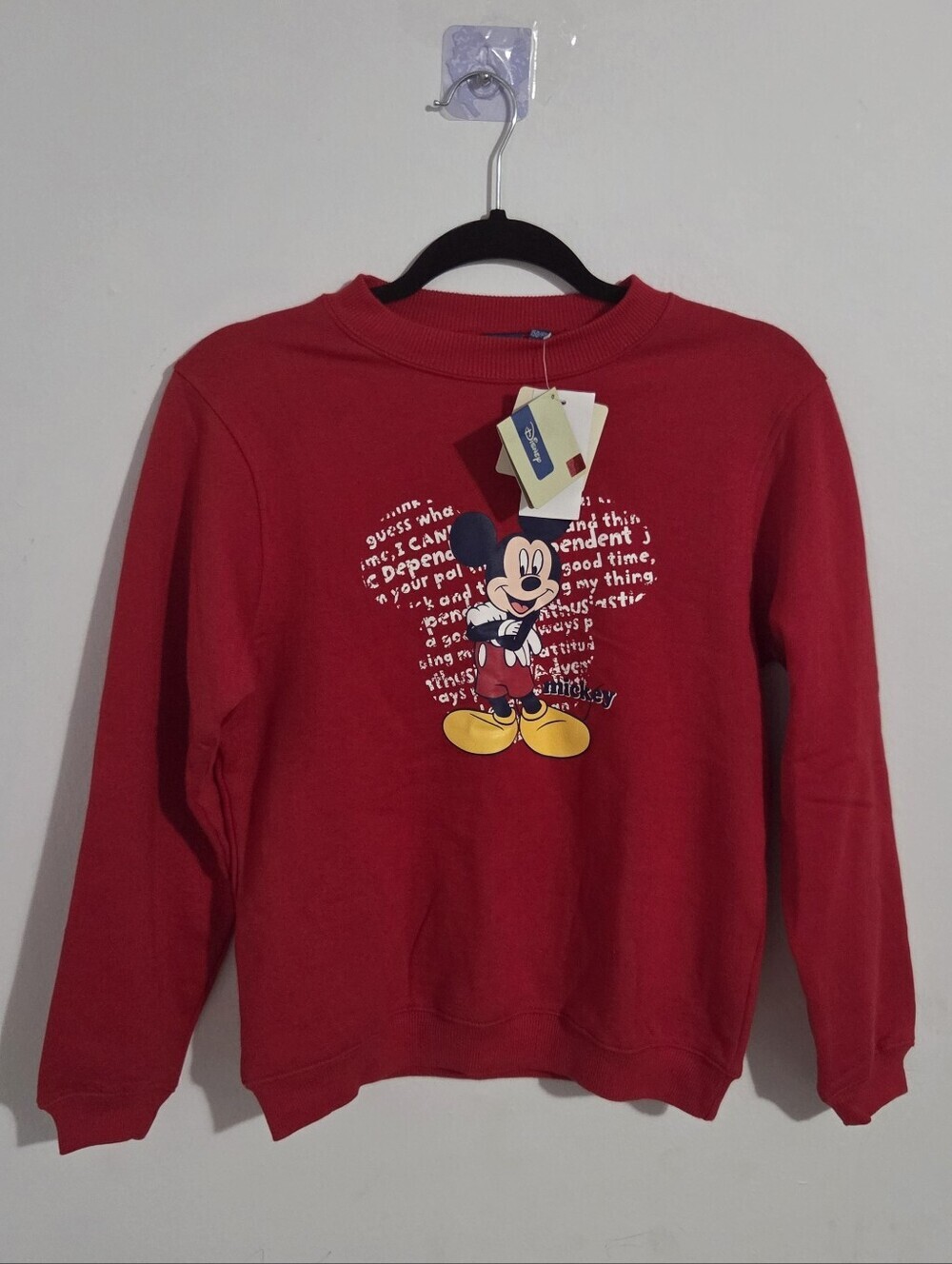 Disney Red Sweatshirt with Classic Mickey Graphic